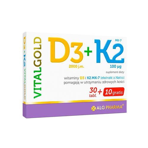 Alg Pharma, K2 + D3 Vitalgold - 40 таблеток