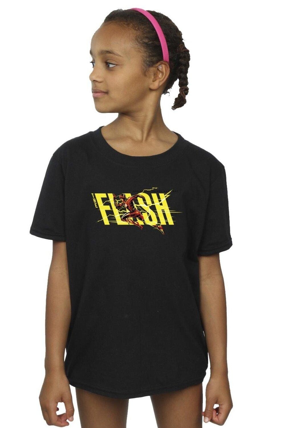 

Хлопковая футболка Flash Lightning Dash DC Comics, черный