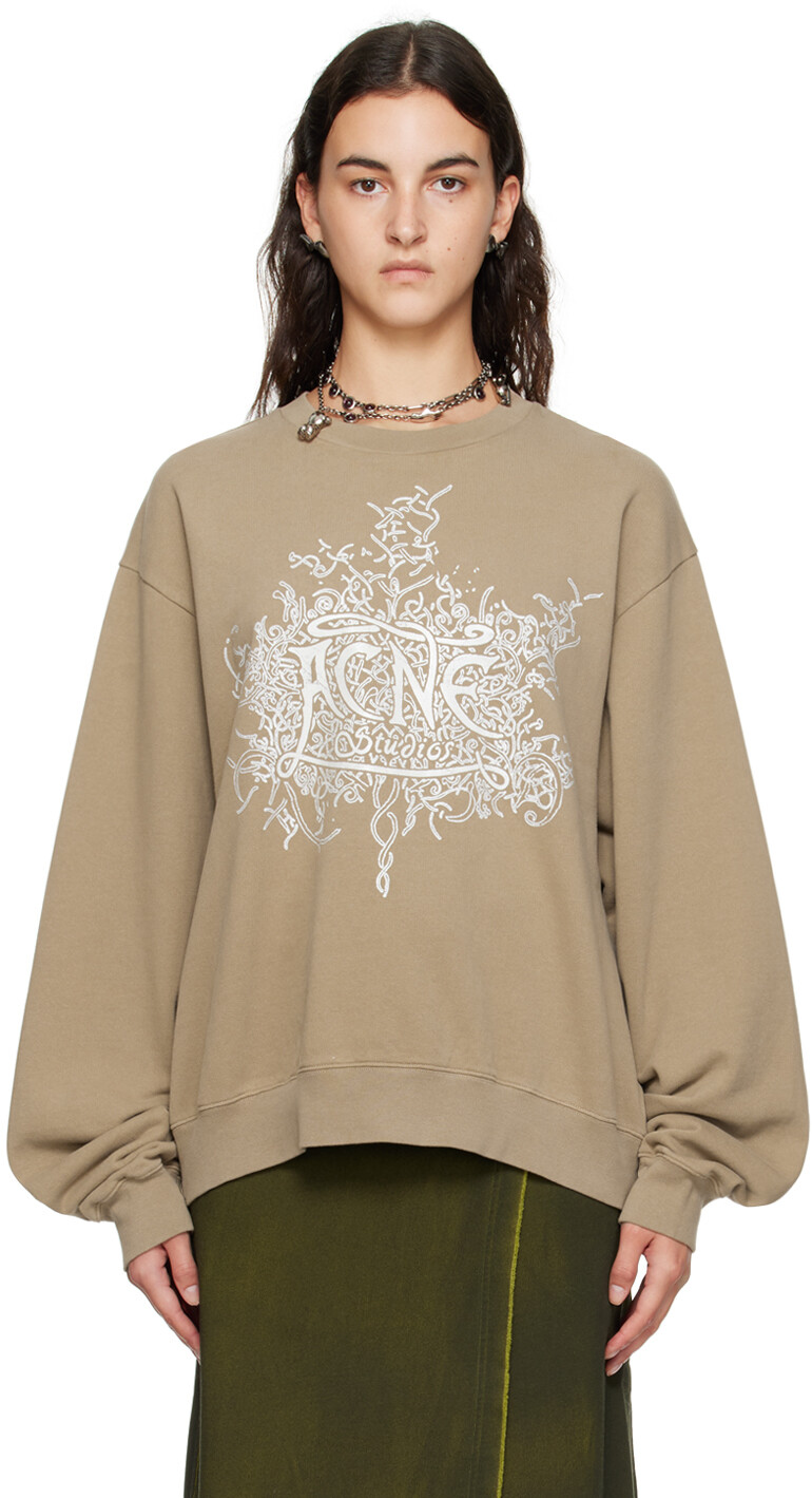 

Бежевый светящийся в темноте свитшот Темный Acne Studios