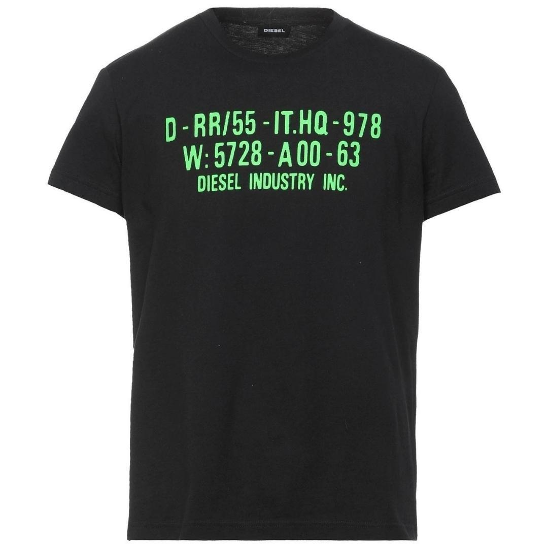 Зеленый - Черная футболка с логотипом 978 Diesel, черный diesel футболка