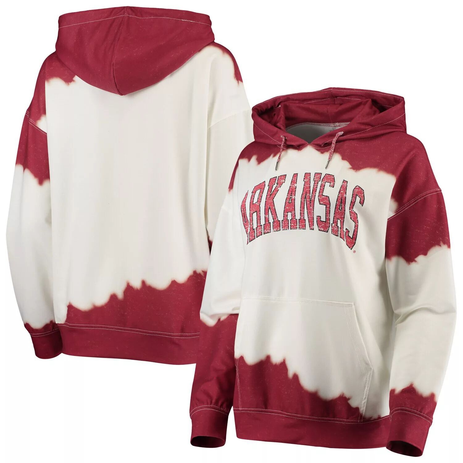 

Женская толстовка с капюшоном Gameday Couture белого цвета/Cardinal Arkansas Razorbacks For the Fun, окрашенная двойным погружением, Белый
