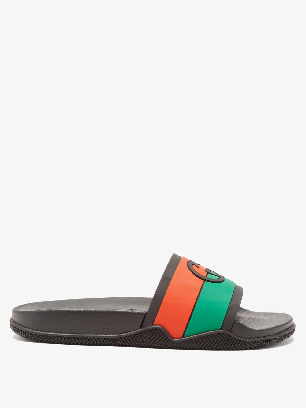 

Шлепанцы с полосками и логотипом gg Gucci, черный