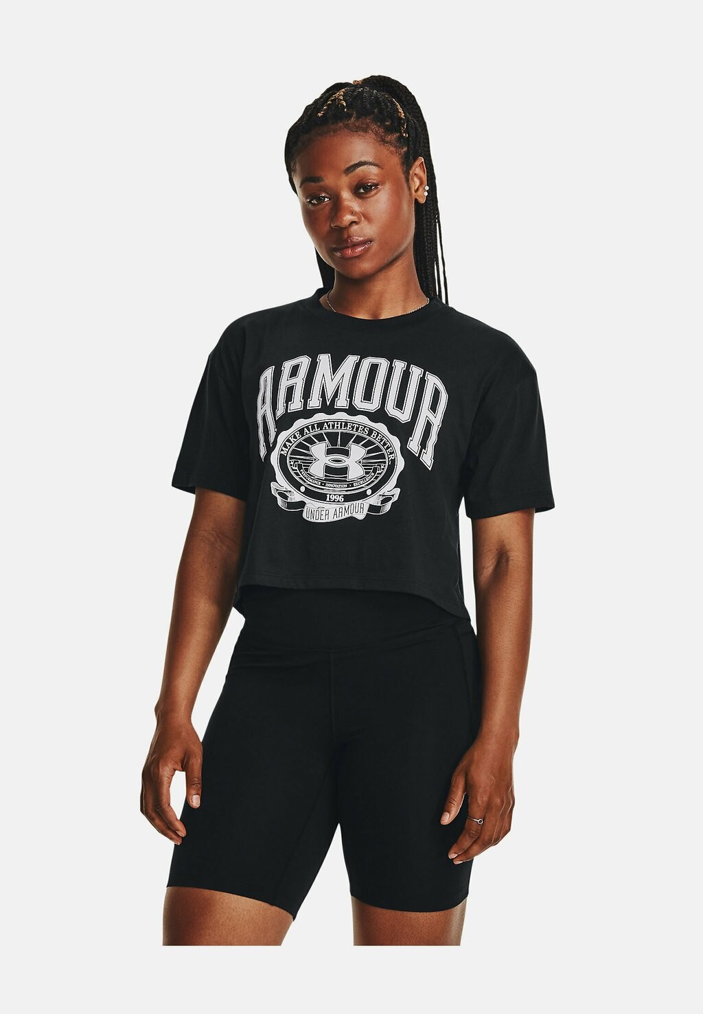 

Футболка с принтом COLLEGIATE CROP Under Armour, черный