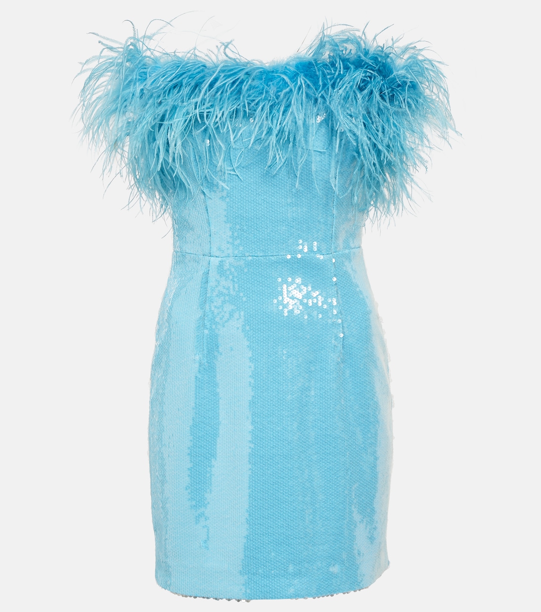 hirsch rebecca australia Мини-платье nicolette с перьями и пайетками Rebecca Vallance, синий