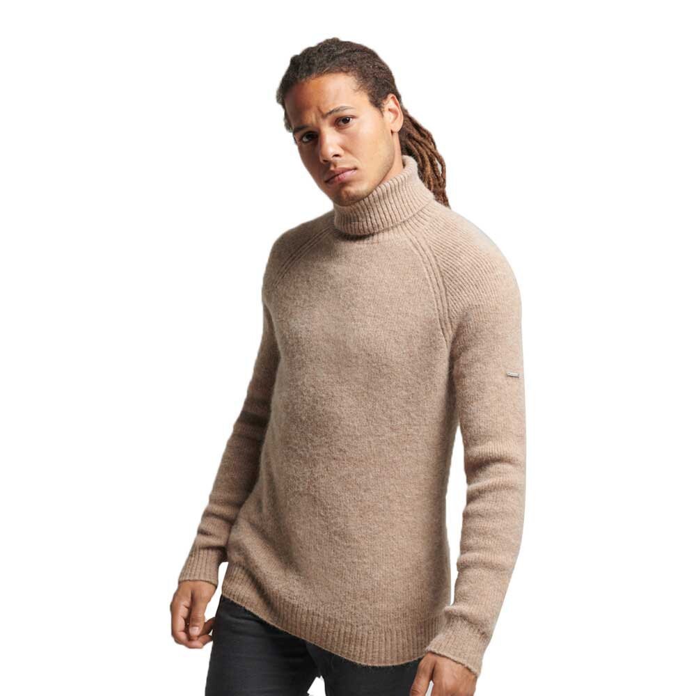 Свитер Superdry Studios Chunky Roll Neck, коричневый свитер superdry studios chunky roll neck бежевый