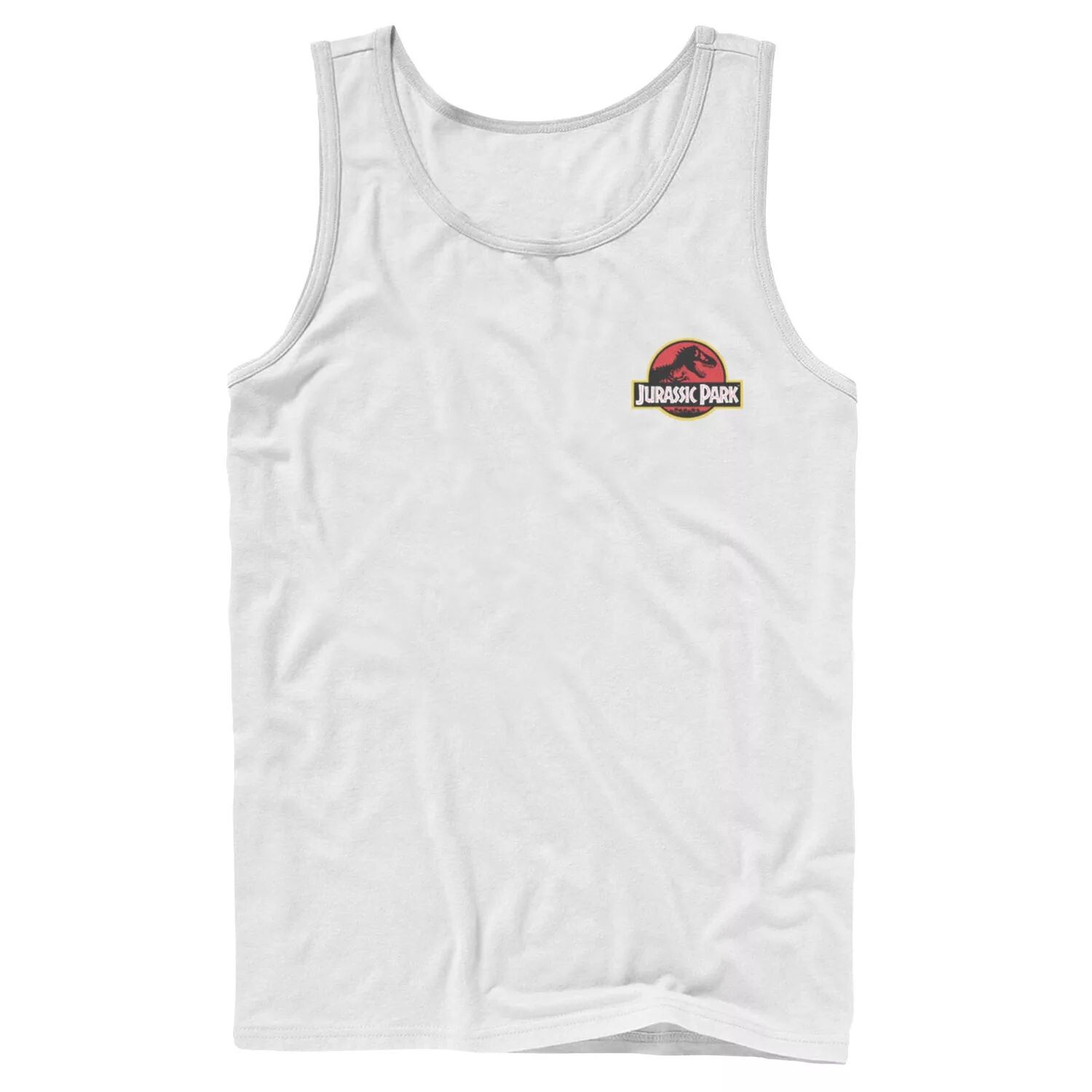 

Мужская красная и желтая майка с карманом и логотипом Jurassic Park Licensed Character