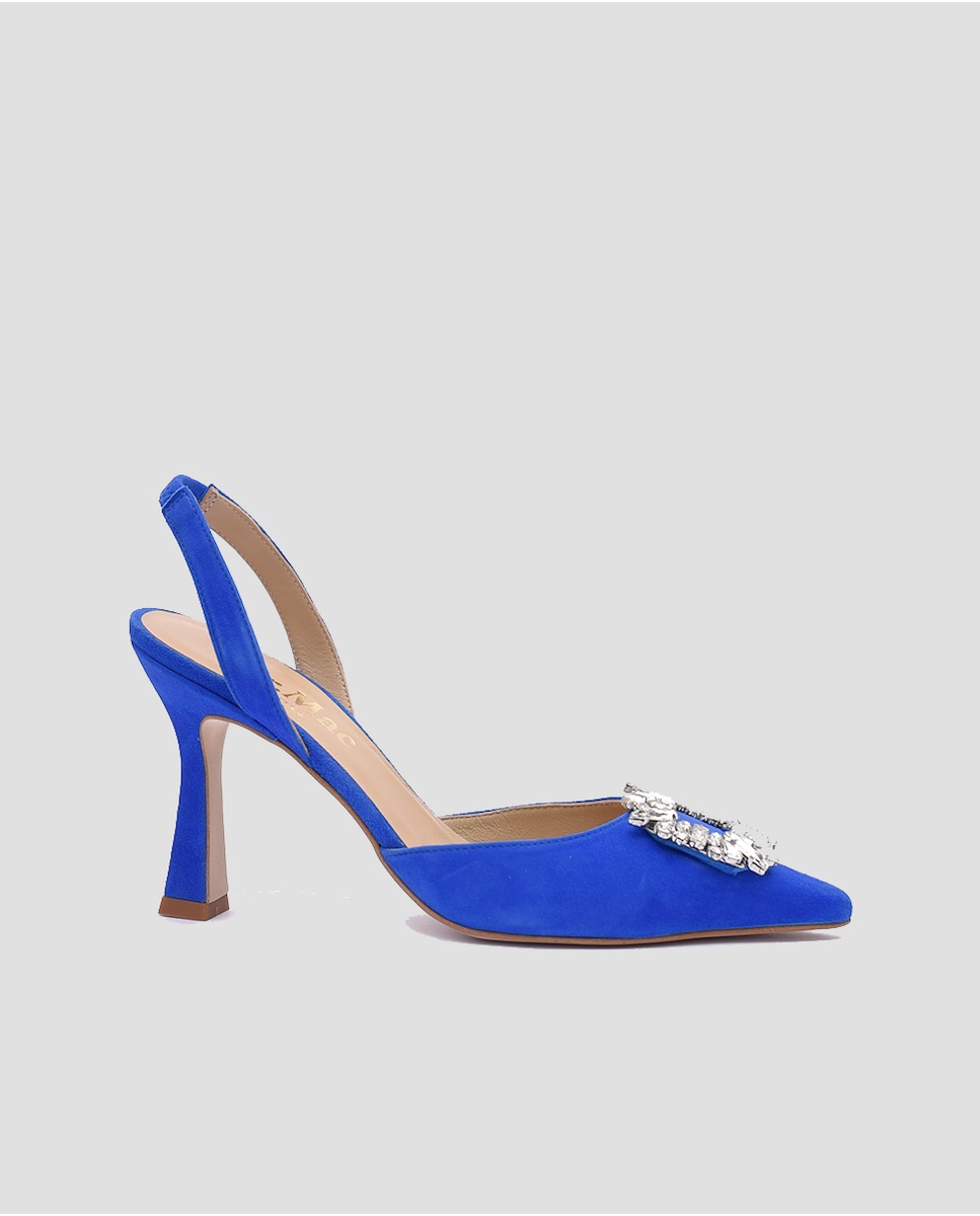 цена Женские туфли-лодочки с пяткой на пятке из синей кожи Mr. Mac Shoes, синий