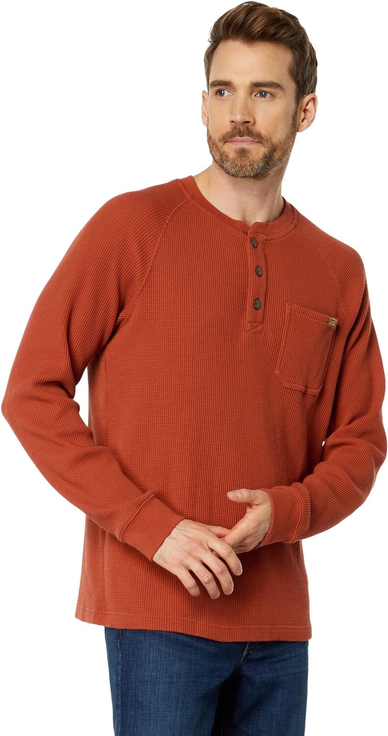 

BeanBuilt Вафельный Хенли L.L.Bean, цвет Rust Orange