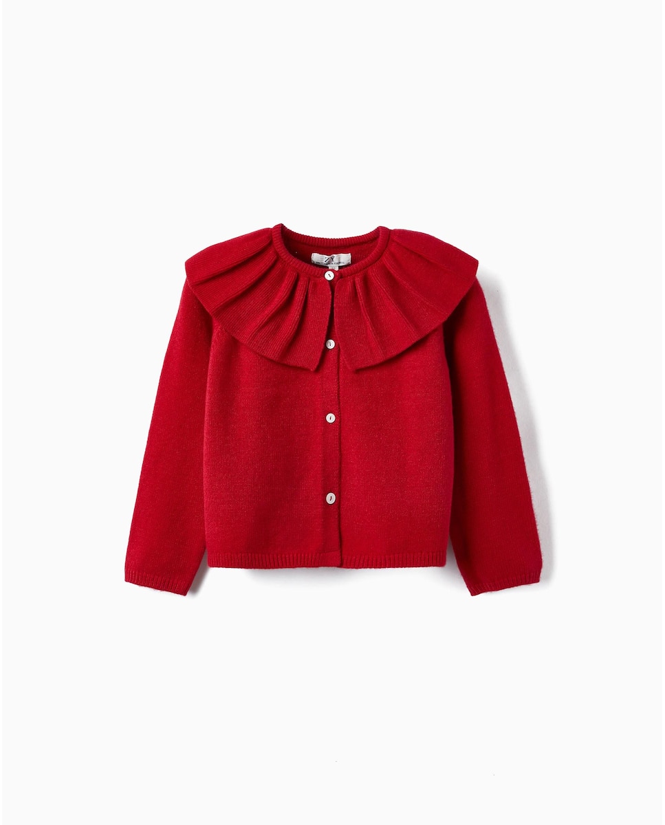 Куртка для девочки с воротником на пуговицах Zippy, красный бежевое пальто для девочки с воротником из питерского хлеба zippy бежевый