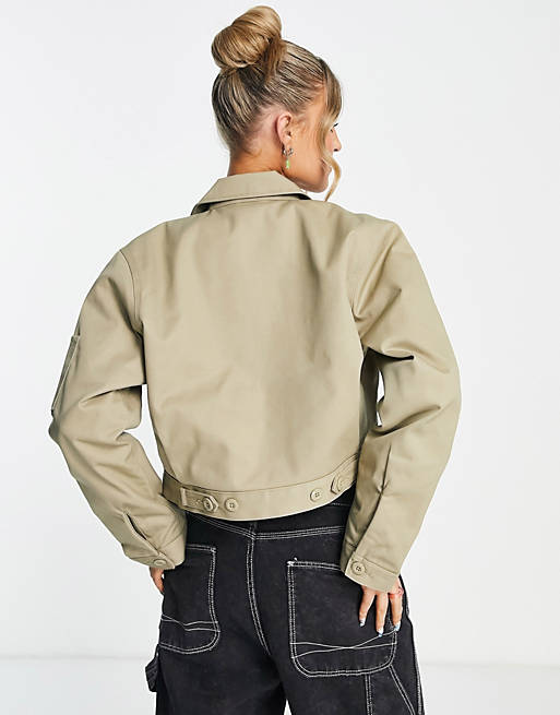 Укороченная куртка цвета хаки на подкладке Dickies eisenhower