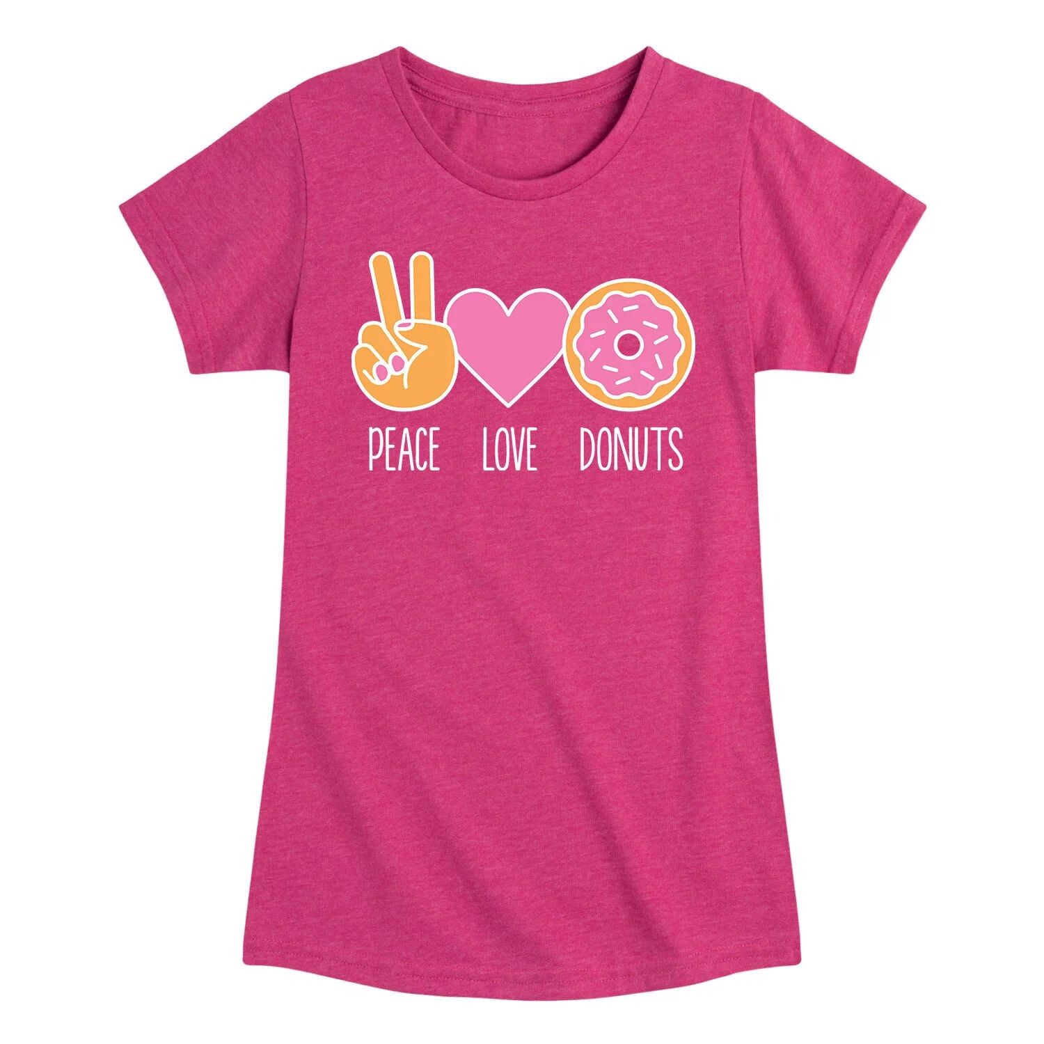 

Футболка с рисунком Peace Love Donuts для девочек 7–16 лет Licensed Character
