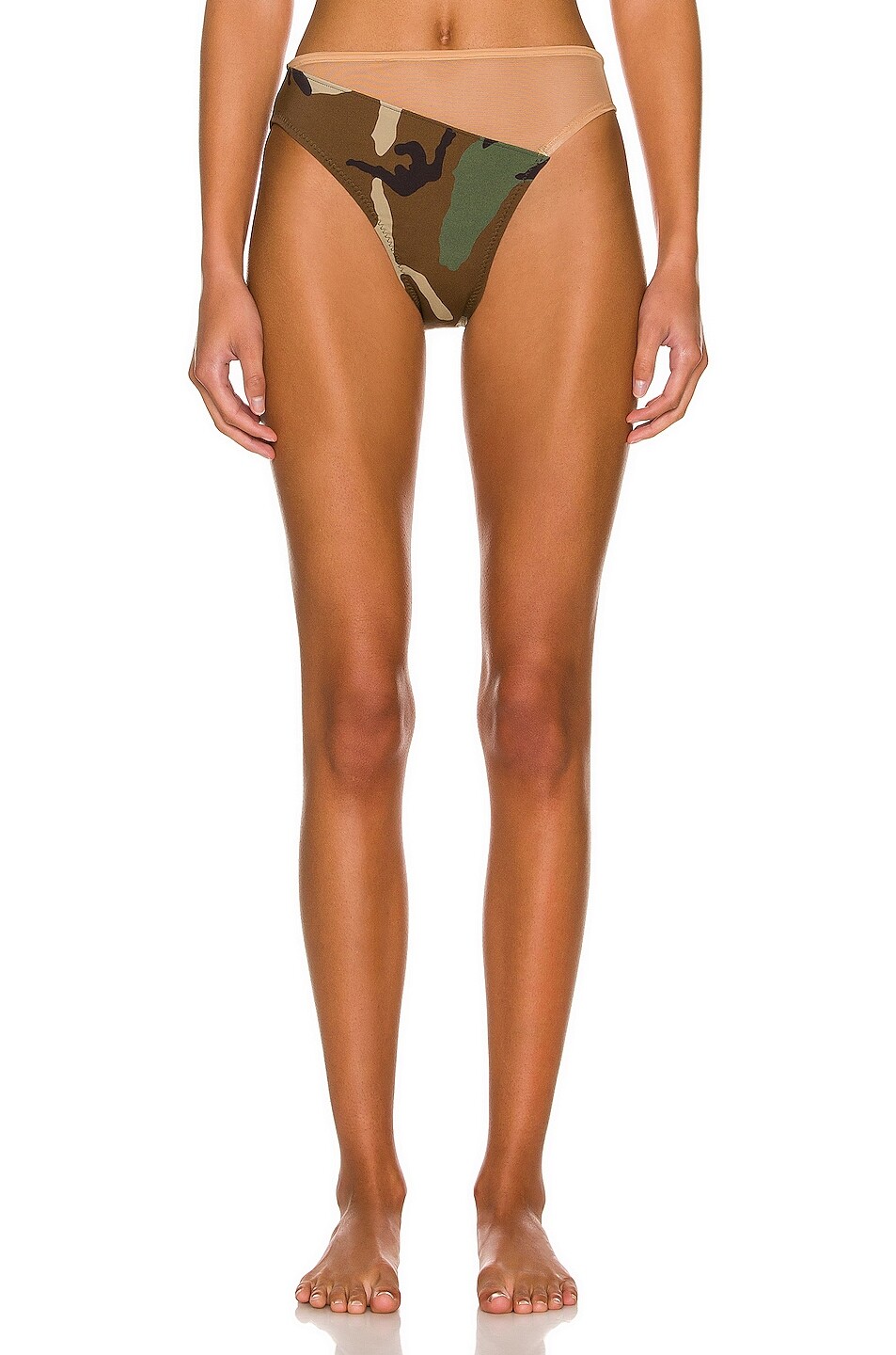 

Низ бикини Norma Kamali Snake Mesh, цвет Camo