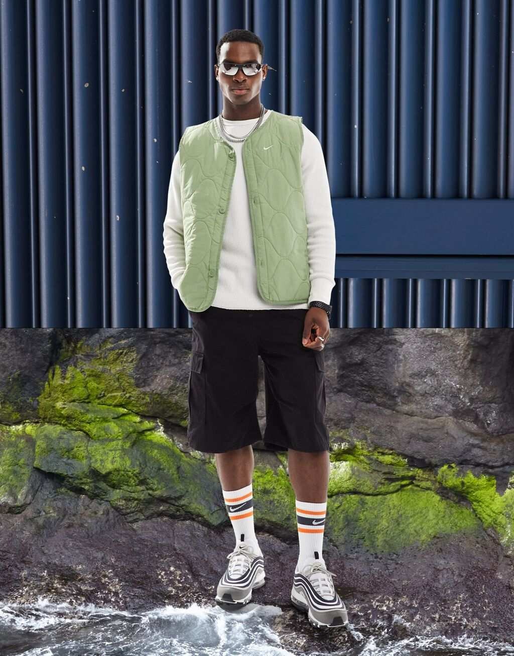 

Зеленый утепленный тканый жилет Nike Life