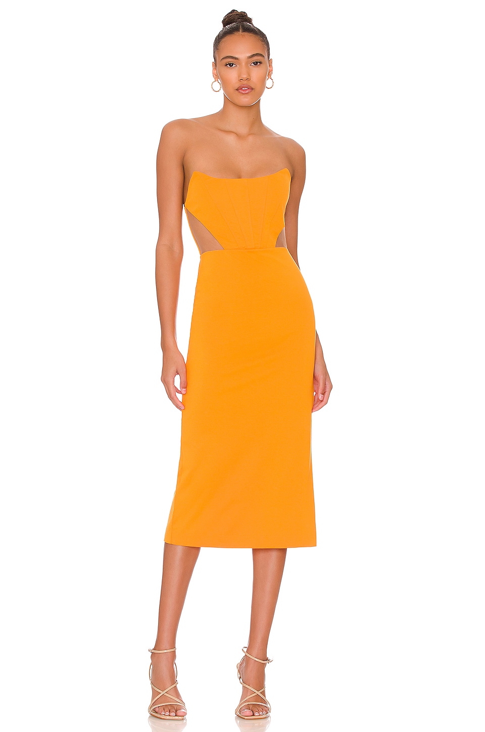 Платье миди NBD Leighton, оранжевый