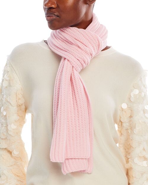 

Шарф в рубчик C by Bloomingdale's Cashmere, цвет Pink