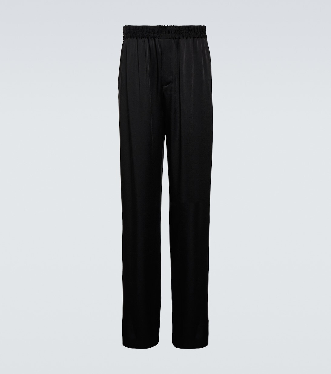 

Атласные брюки прямого кроя Saint Laurent, черный