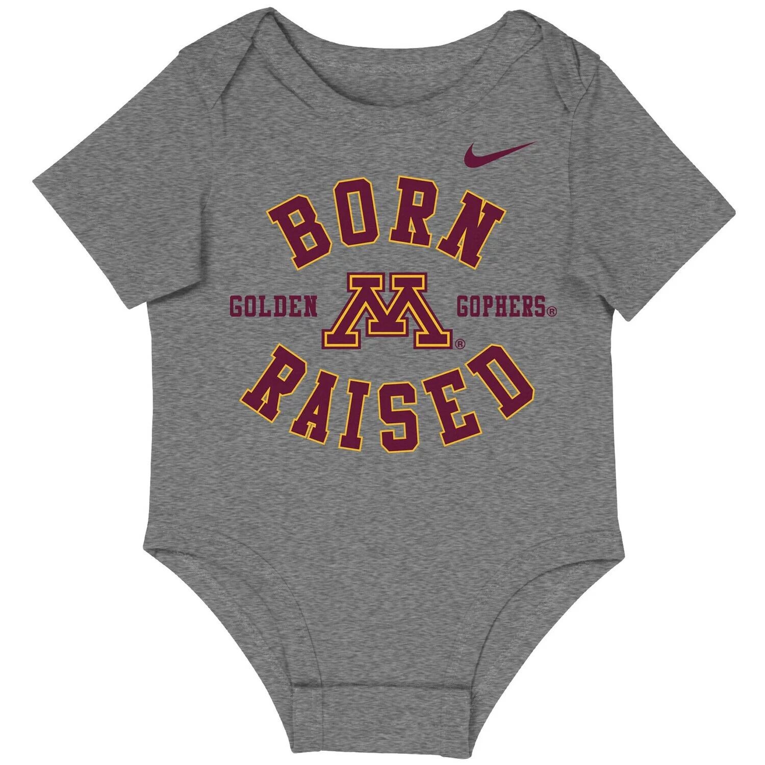 

Боди Nike Charcoal Minnesota Golden Gophers Born N' Raising для новорожденных и младенцев Nike