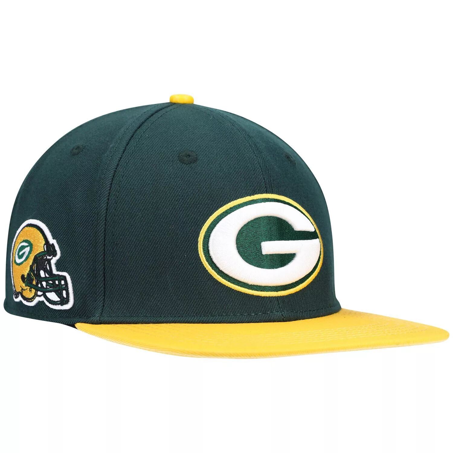 

Мужская двухцветная бейсболка Snapback Green Bay Packers Pro Standard зеленого/золотого цвета