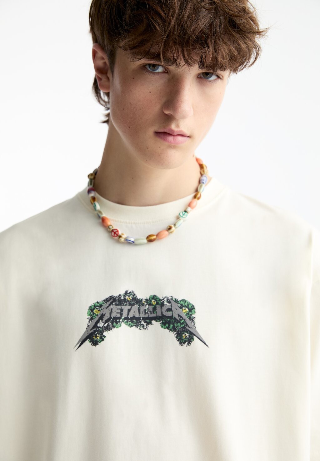 

Футболка с принтом PULL&BEAR, белый