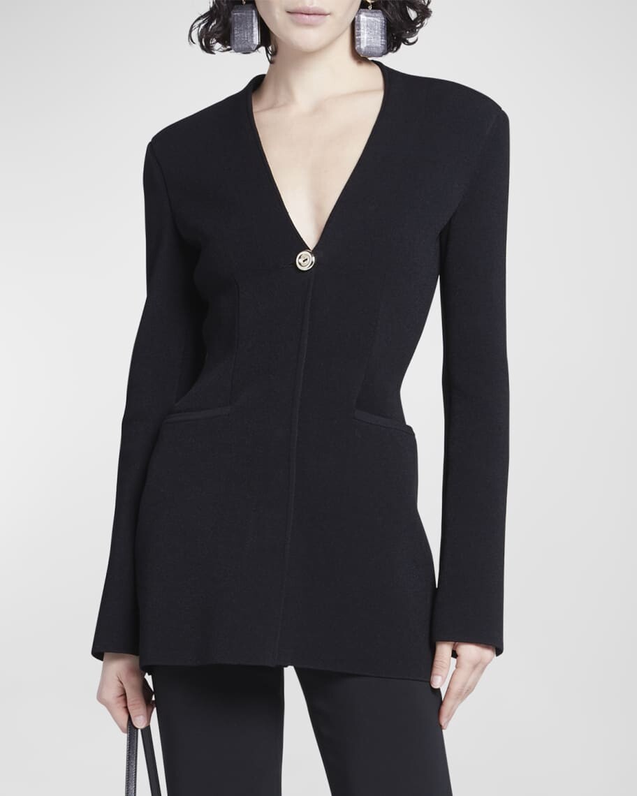 

Однобортный жакет без воротника из вискозы Giorgio Armani