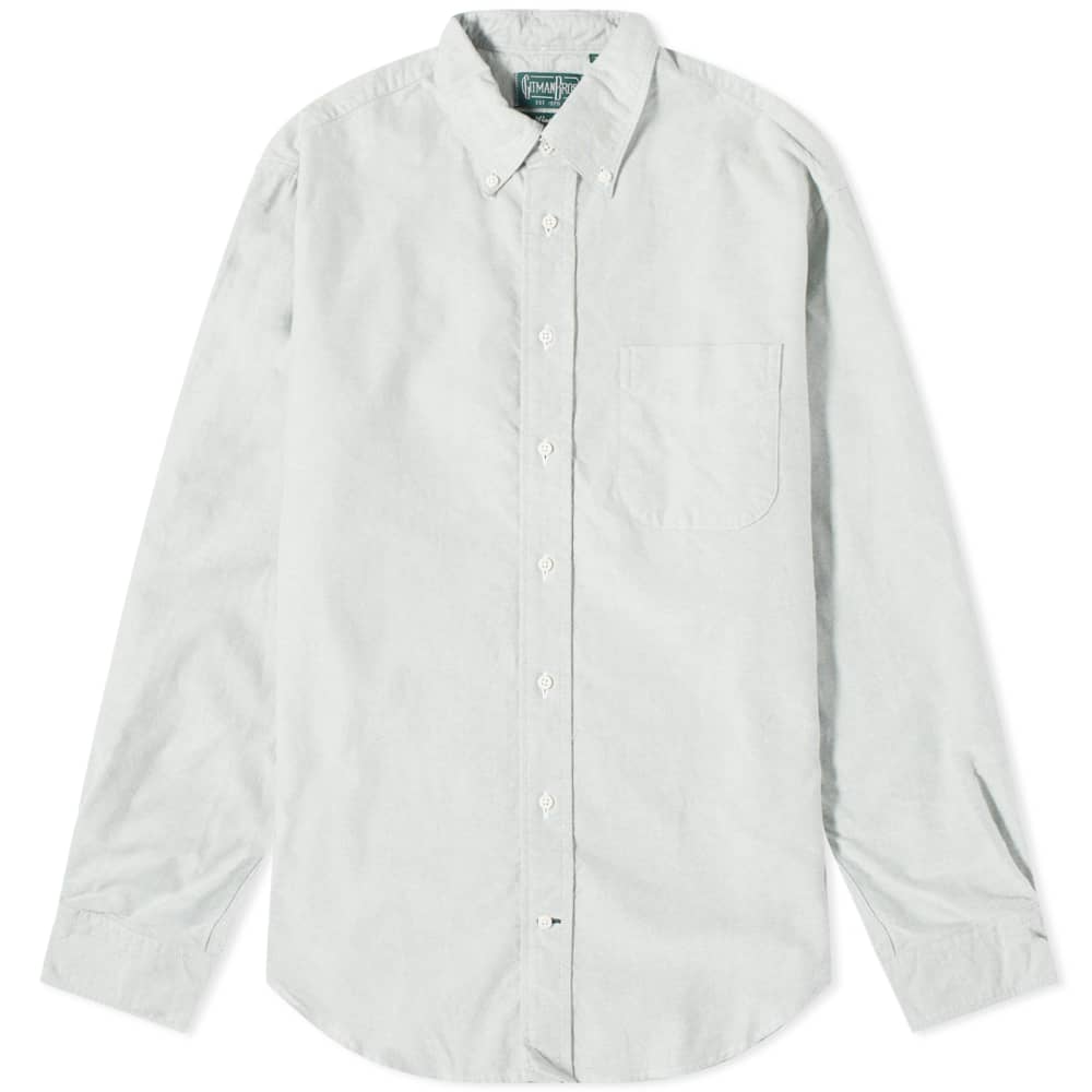 Gitman Vintage Рубашка Оксфорд на пуговицах с кистью, зеленый