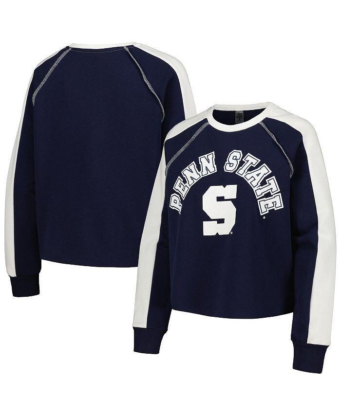 

Женский темно-синий укороченный пуловер Penn State Nittany Lions Blindside Raglan nbsp; Gameday Couture, синий
