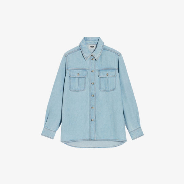 

Calisto тканая рубашка свободного кроя с длинными рукавами Claudie Pierlot, цвет denim - jean