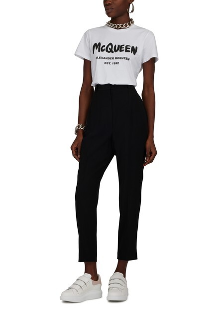 

Футболка McQueen с граффити Alexander Mcqueen, белый/черный
