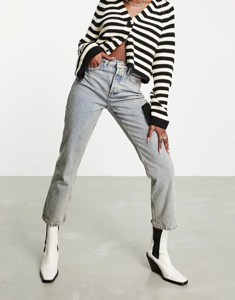

Отбеленные джинсы Topshop Editor с потертостями