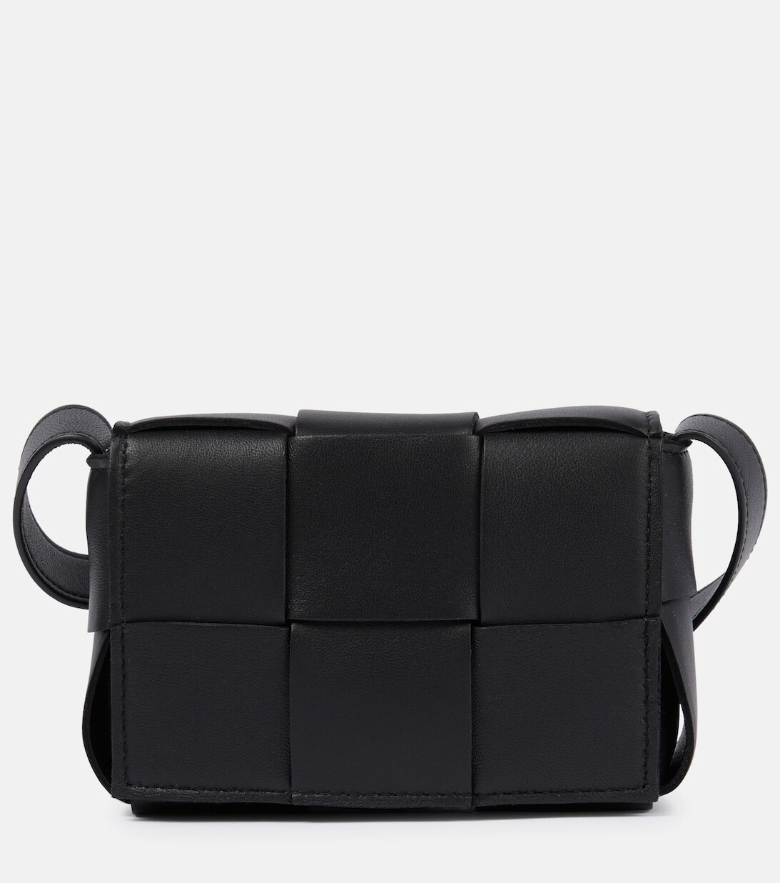 

Кожаная сумка через плечо Cassette Mini Bottega Veneta, черный