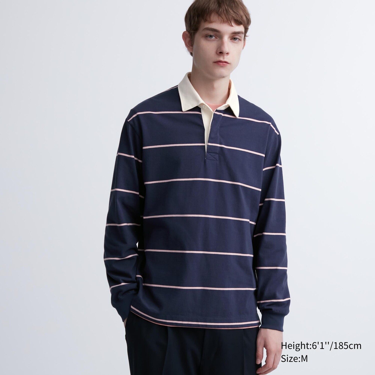 

Рубашка поло с длинными рукавами Rugger Uniqlo, темно-синий