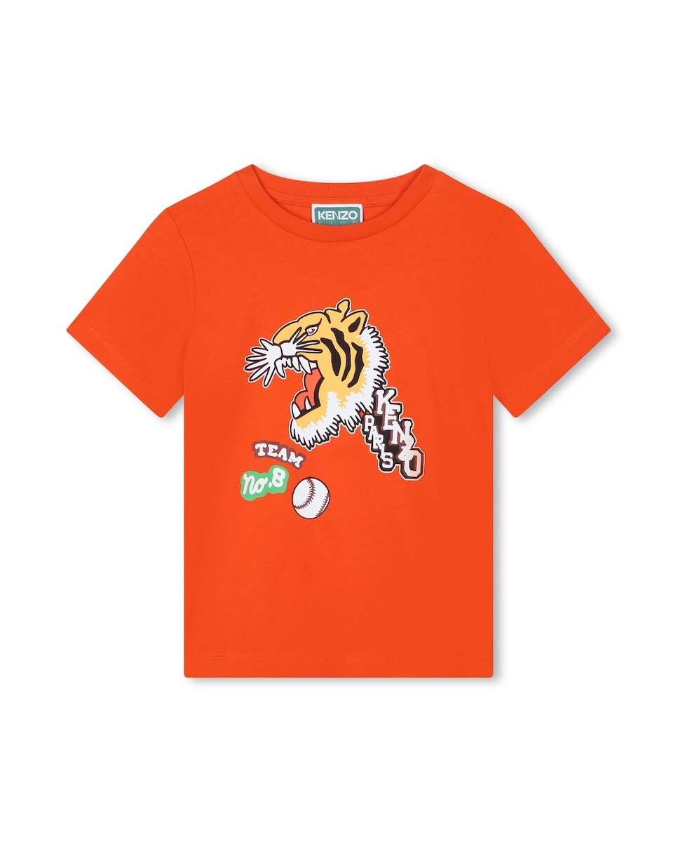 

Футболка для мальчика с короткими рукавами и рисунком спереди Kenzo, красный