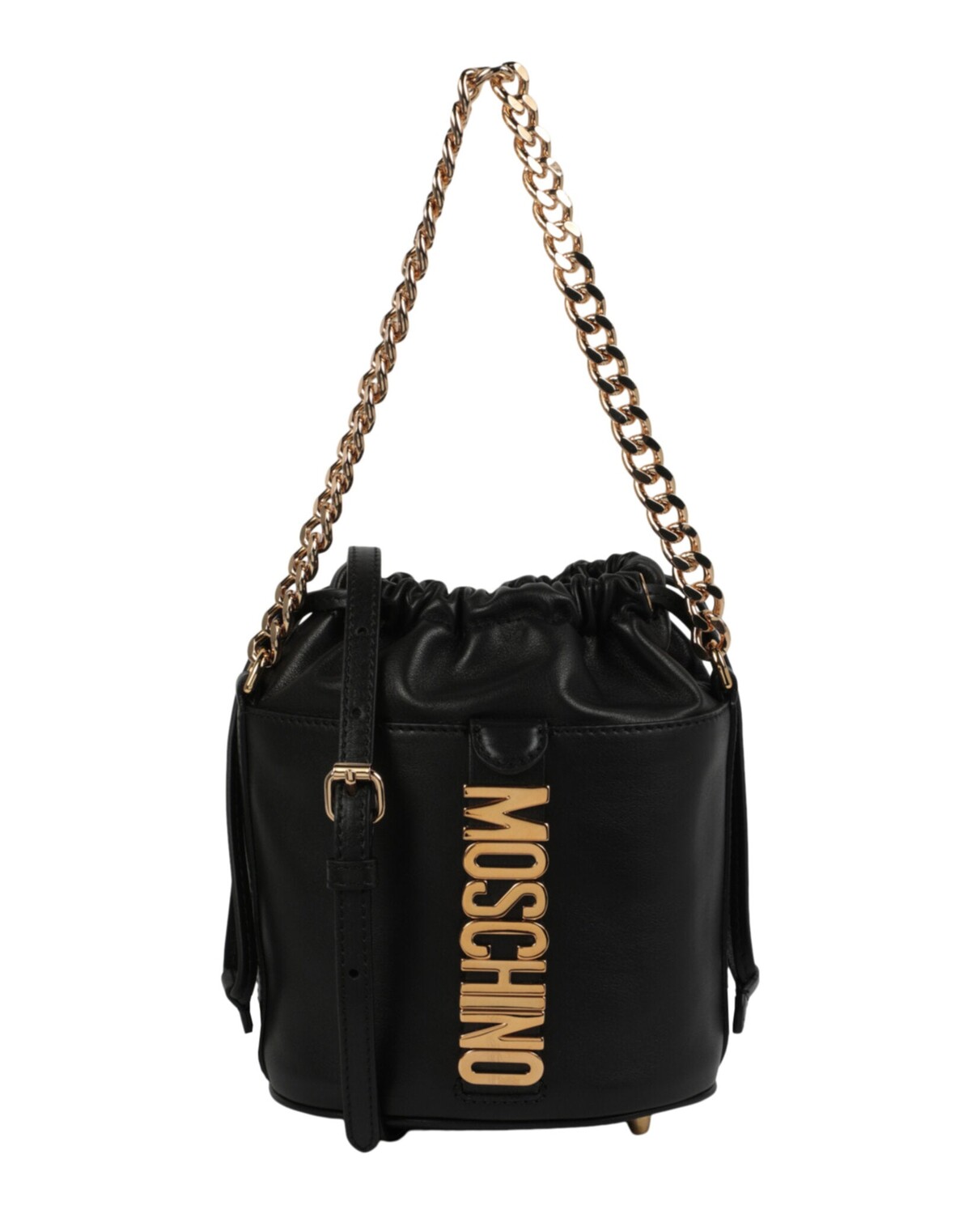 

Сумка-ведро с логотипом и надписью Moschino, черный