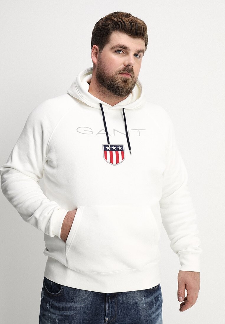 

Толстовка с капюшоном PLUS SHIELD HOODIE GANT, яичная скорлупа