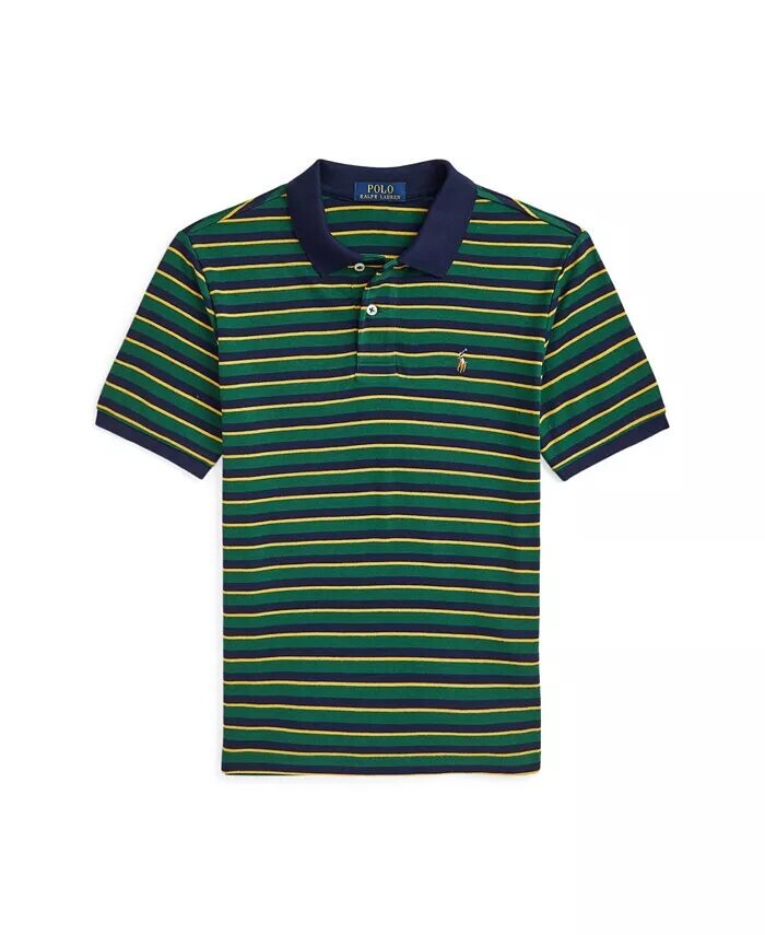 

Рубашка поло из мягкого хлопка в полоску для больших мальчиков Polo Ralph Lauren, зеленый