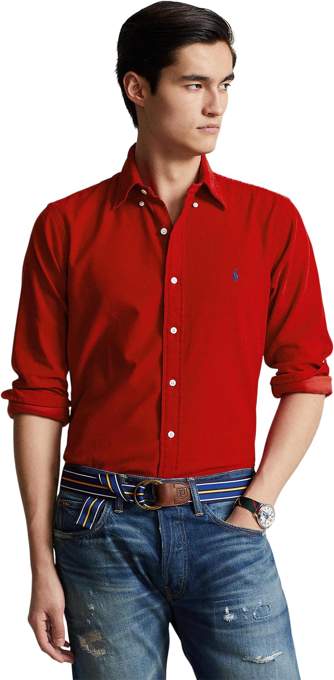 Вельветовая рубашка классического кроя Polo Ralph Lauren, цвет RL 2000 Red игровое кресло noblechairs hero real leather nbl hro rl brd black red