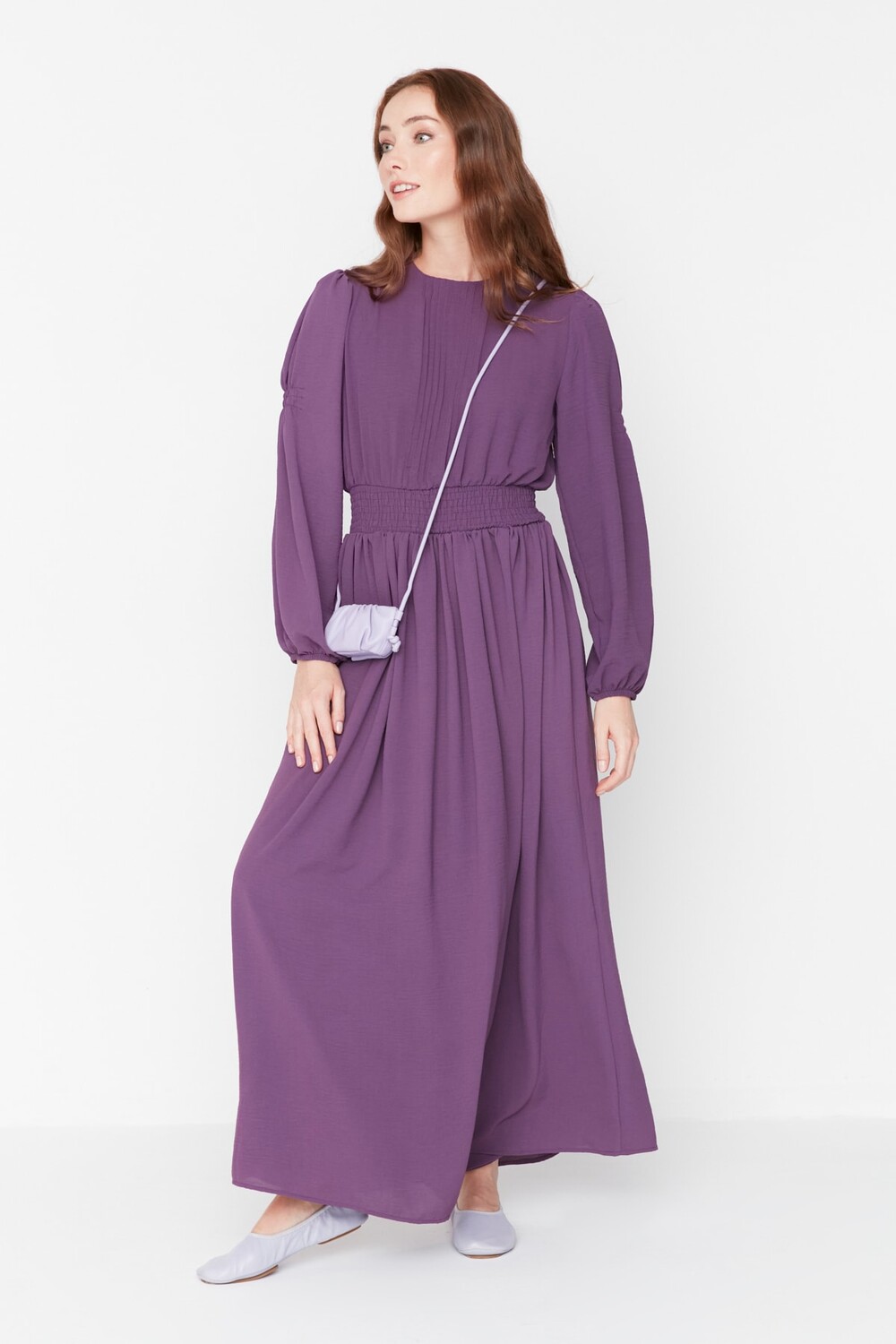 

Платье - Фиолетовый - А-силуэт Trendyol Modest, фиолетовый