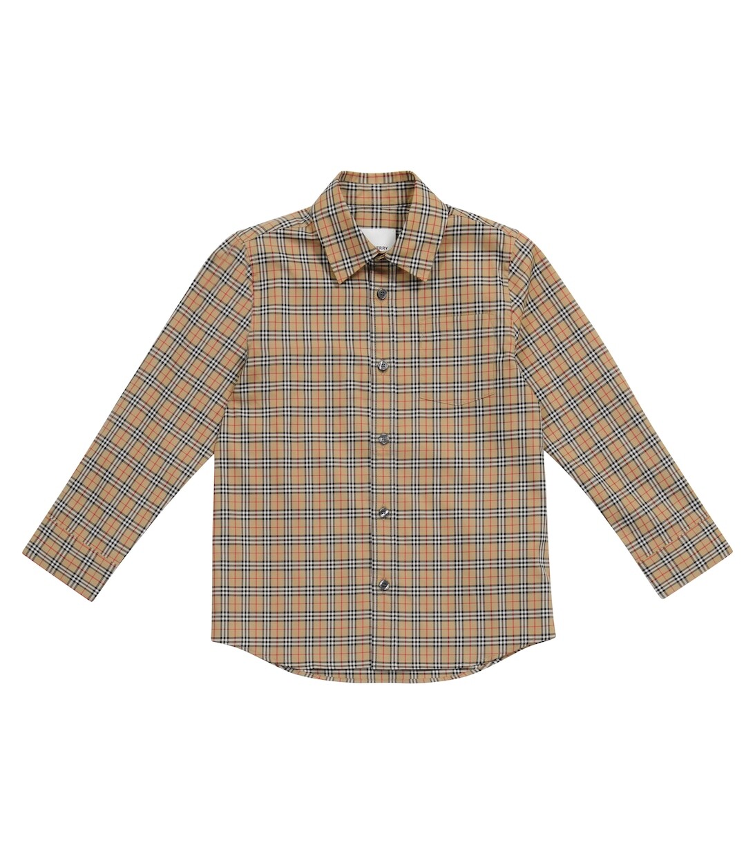 

Рубашка из хлопка стрейч в клетку Burberry, бежевый