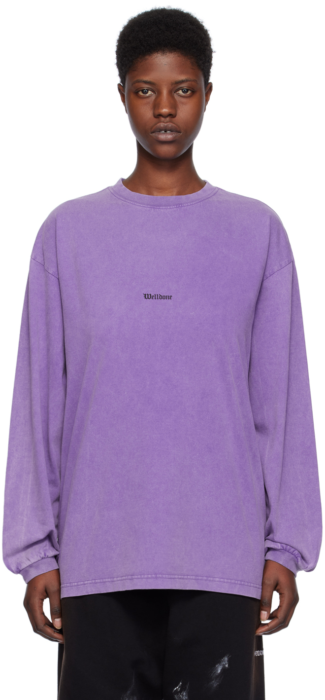 Пурпурная футболка с длинным рукавом Vintage Horror We11Done