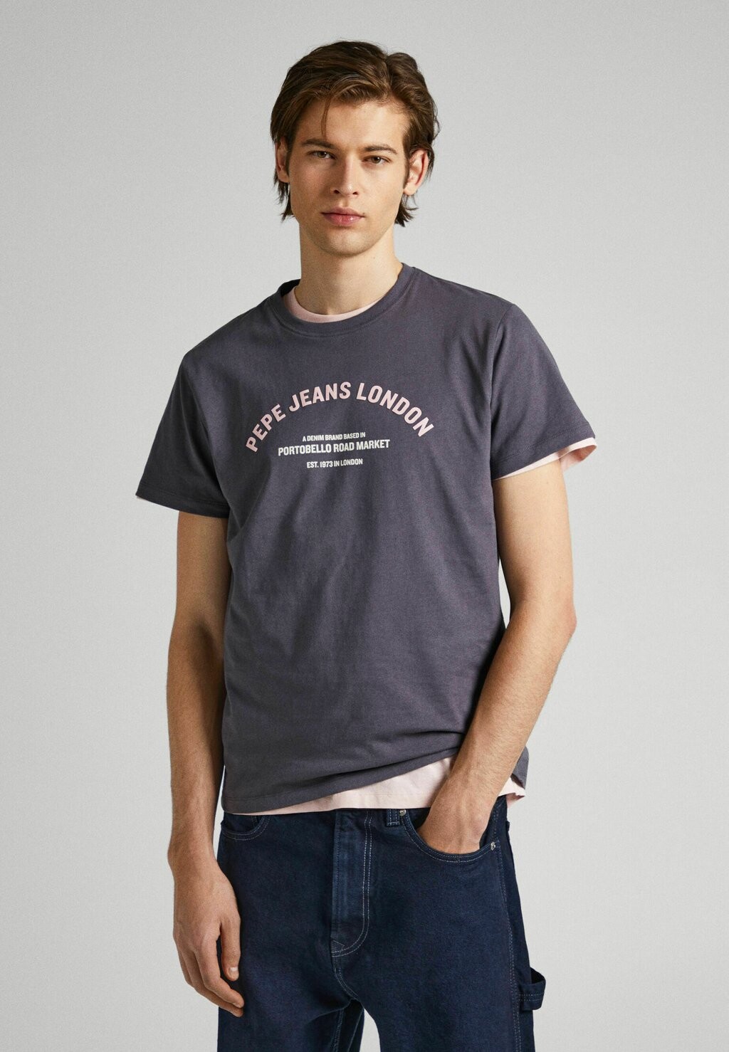 

Футболка с принтом Waddon Pepe Jeans, цвет thunder grey