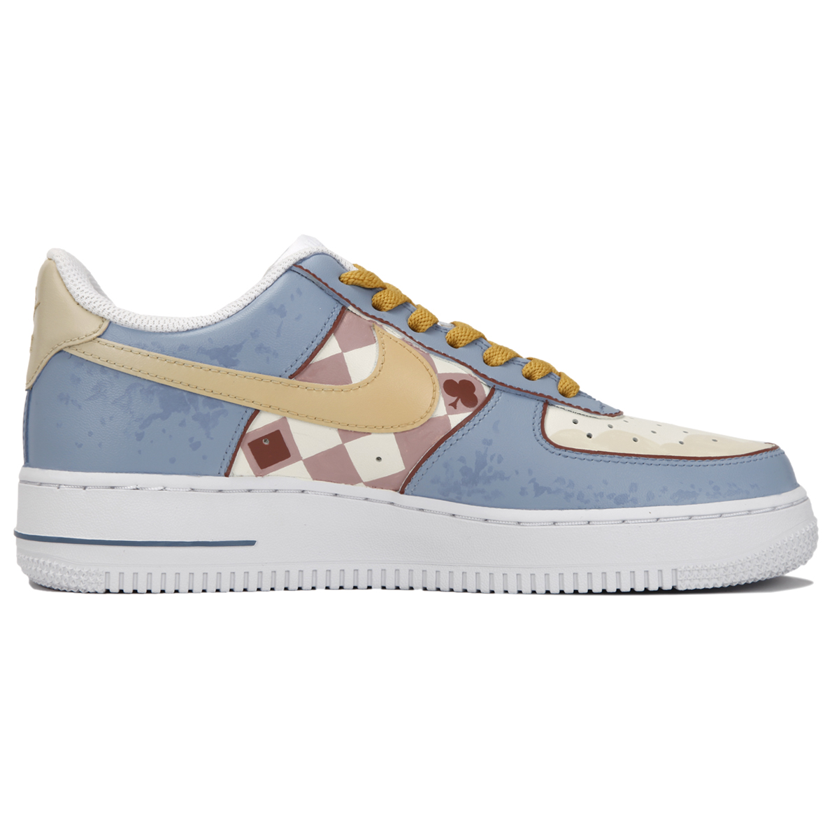 

Кроссовки Nike Air Force 1 Skateboarding Shoes Women's Low-top Blue/Yellow, синий/желтый