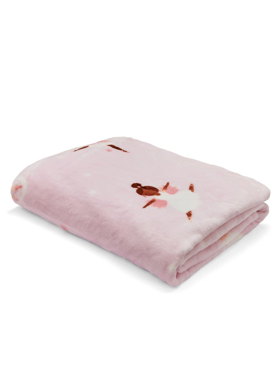 Catherine Lansfield Уютное флисовое одеяло Танцующие феи размером 130x170 см, розовый