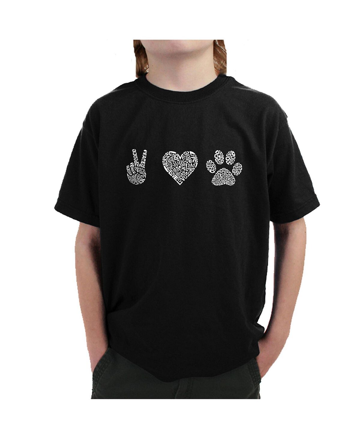 

Футболка с рисунком Word Art Big Boy - Peace Love Dogs LA Pop Art