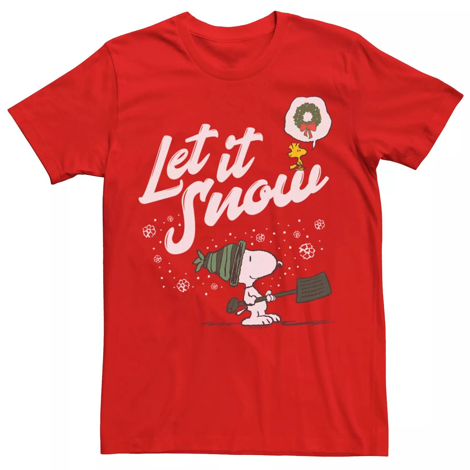 

Мужская классическая футболка Peanuts Snoopy And Woodstock Let It Snow Licensed Character