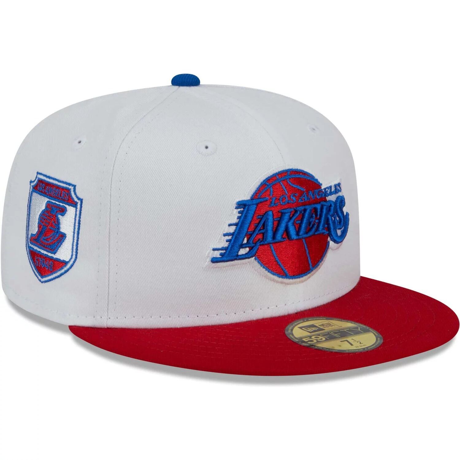 

Мужская приталенная кепка New Era белая/красная Los Angeles Lakers 59FIFTY