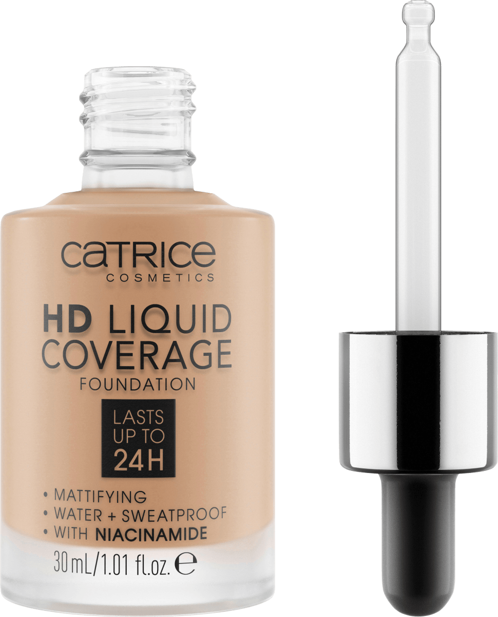 цена Тональный крем Liquid HD Coverage Water 050 Rosy Ash 30 мл Catrice