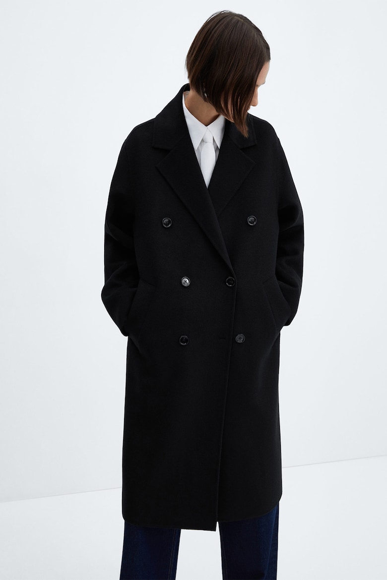 Двубортное длинное пальто Picarol Mango, черный