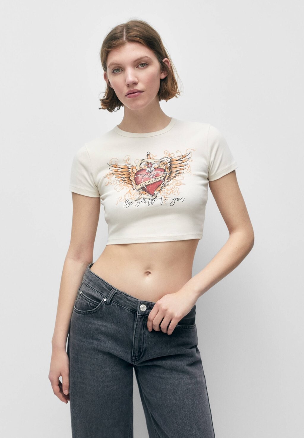 

Футболка с принтом PULL&BEAR, белый
