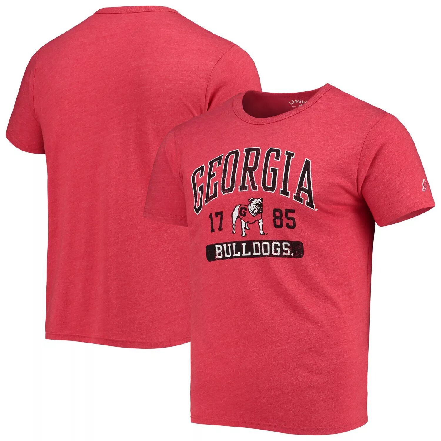 

Мужская футболка League Collegiate Wear с принтом Red Georgia Bulldogs, объемная футболка Tri-Blend Victory Falls
