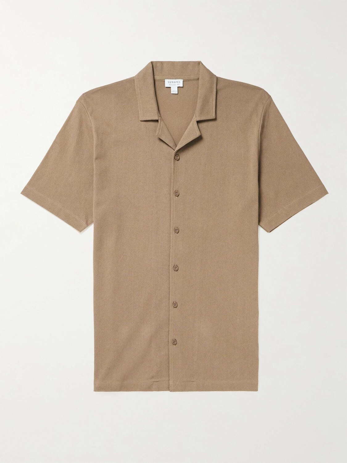 

Рубашка Riviera Camp-Collar из хлопка с сотовой вязкой SUNSPEL, коричневый